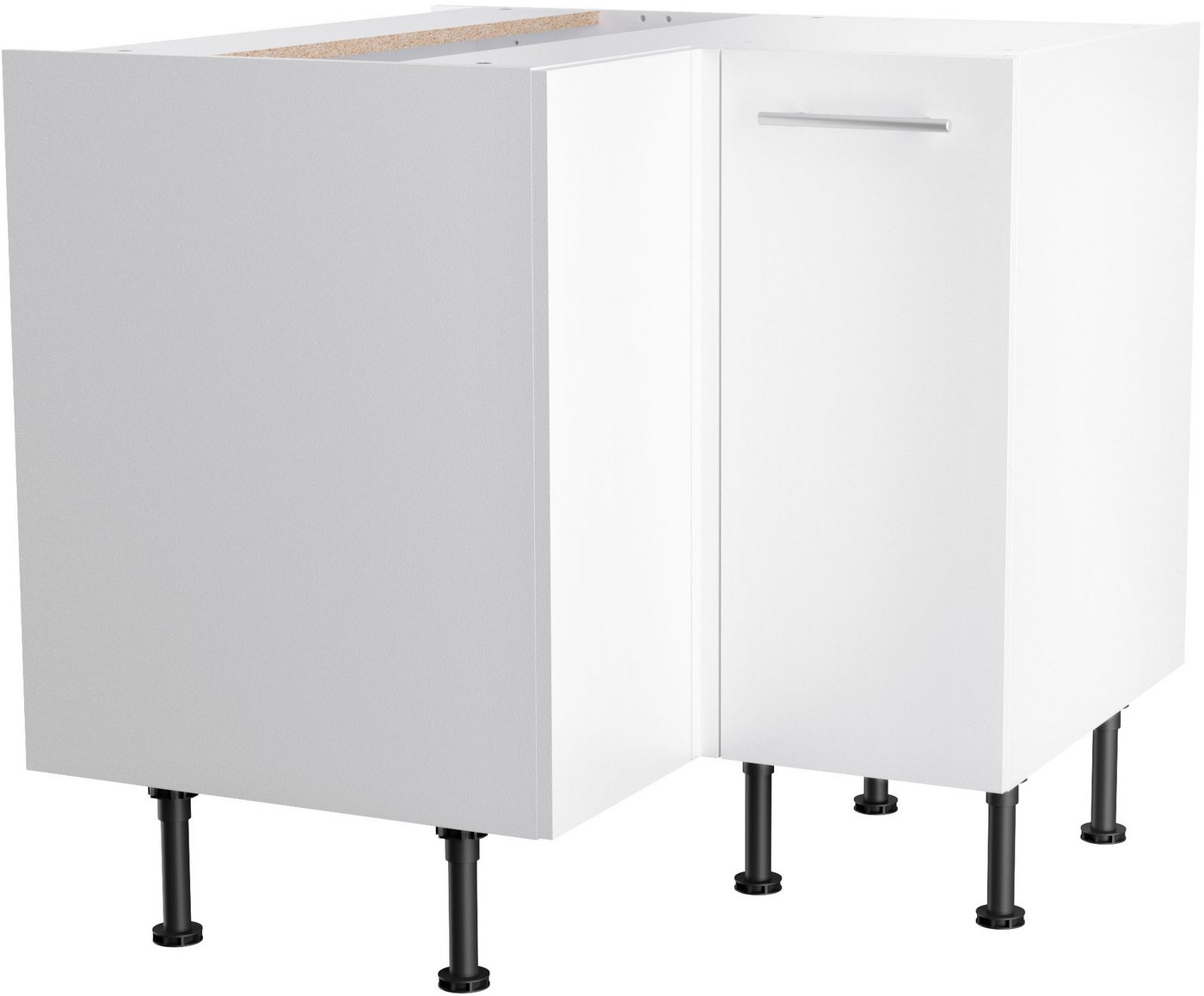 KOCHSTATION Eckunterschrank KS-Bern2 Breite 90 x 90 cm, 1 Tür, 1 Einlegeboden Bild 3