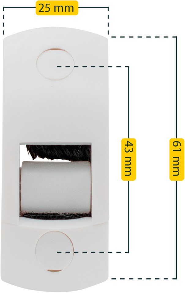 SCHELLENBERG Rollladen-Gurtführung Duo für das Rollladensystem Mini, für max. 1,4 cm Gurtbreite, Set, 10-St., inkl. Zugluftdichtung und Gurtleitrolle Bild 2