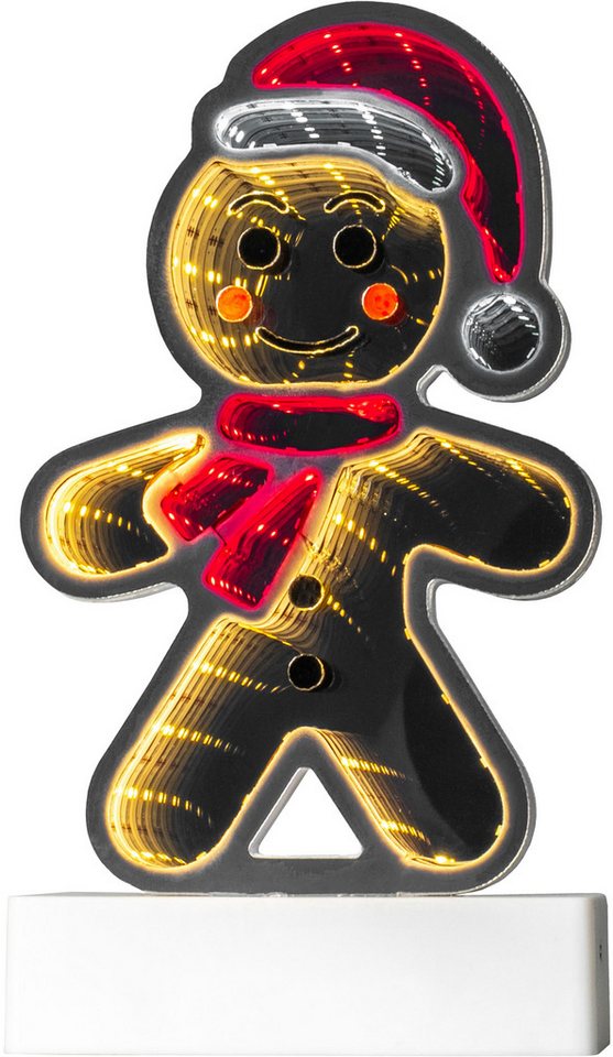 OTTO home LED Dekofigur LED-Lebkuchenmann Evvina, LED fest integriert, Warmweiß, Infinity Effekt, Weihnachtsdeko für Innen, beidseitig beleuchte Bild 2