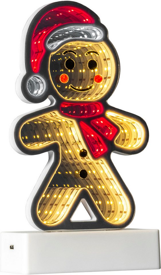 OTTO home LED Dekofigur LED-Lebkuchenmann Evvina, LED fest integriert, Warmweiß, Infinity Effekt, Weihnachtsdeko für Innen, beidseitig beleuchte Bild 4