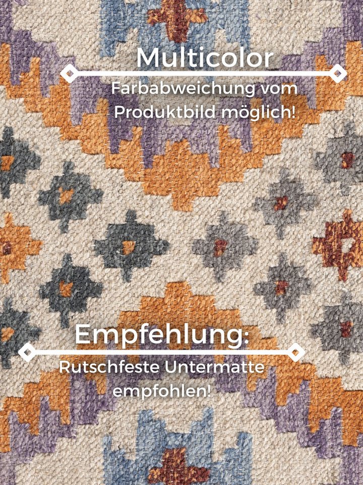 HANSE Home Teppich Kelim Oasis, rechteckig, Höhe: 3 mm, Wolle, Baumwolle, Natur, Handgewebt, orientalisch, Boho, traditionell Bild 2