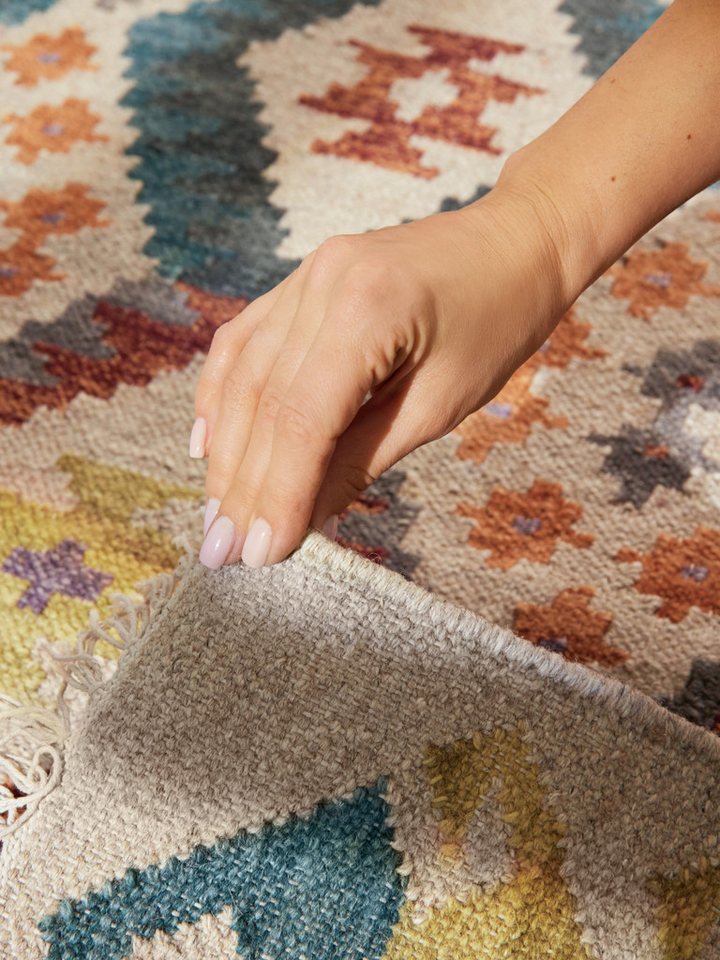 HANSE Home Teppich Kelim Oasis, rechteckig, Höhe: 3 mm, Wolle, Baumwolle, Natur, Handgewebt, orientalisch, Boho, traditionell Bild 4