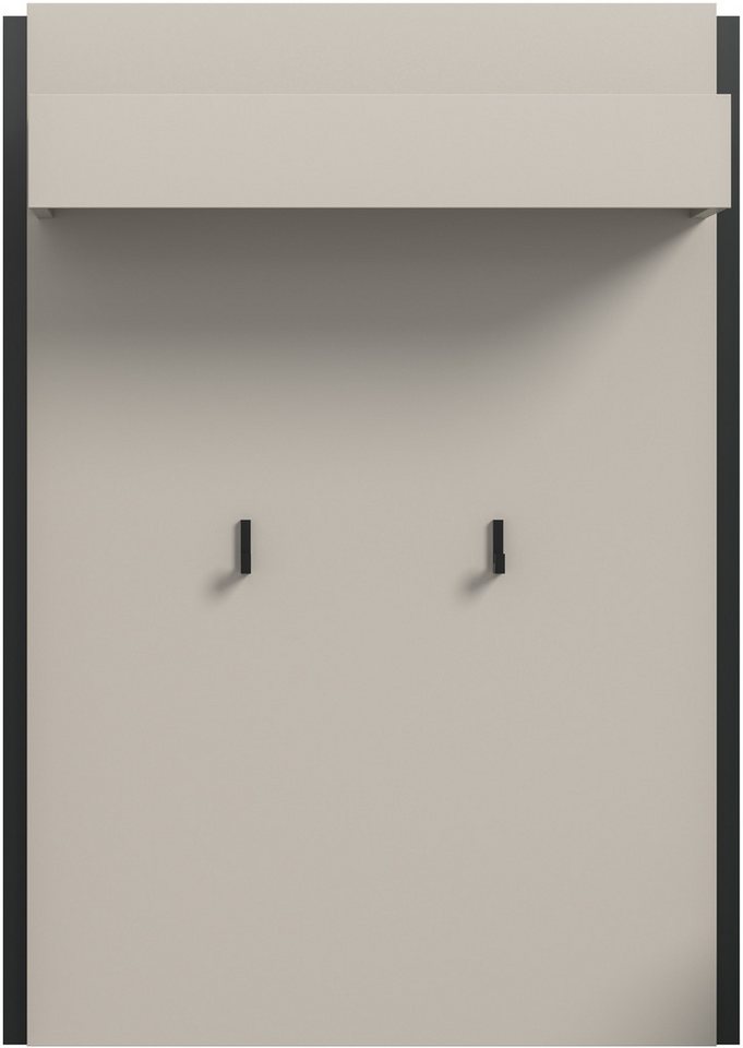 Home affaire Garderobenpaneel RAK, Breite 75 cm, 2 Garderobenhaken, 1 Kleiderstange, 1 Ablageboden, Flurgarderobe, Paneel, Wandgarderobe, Wandpaneel, Garderobe Bild 2
