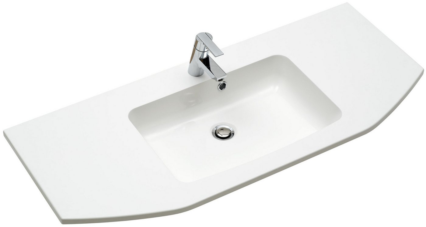 Saphir Badmöbel-Set Quickset 326, 3-teilig, mit Mineralmarmorbecken, (3-St), Badezimmer-Set in Weiß Glanz Bild 2