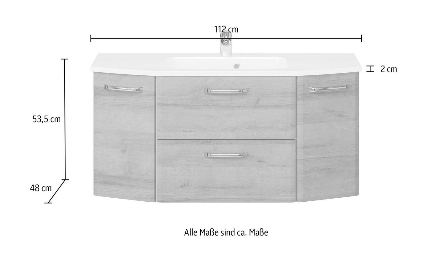 Saphir Waschtisch Quicket 318, mit Mineralmarmorbecken, 112cm breit (2-St) Bild 3