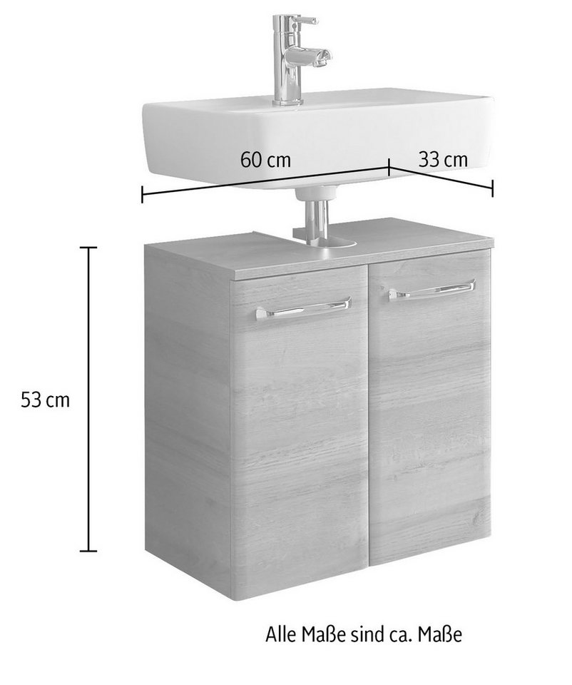 Saphir Waschbeckenunterschrank Quickset 318, mit zwei Türen, 60cm breit (1-St) Bild 3