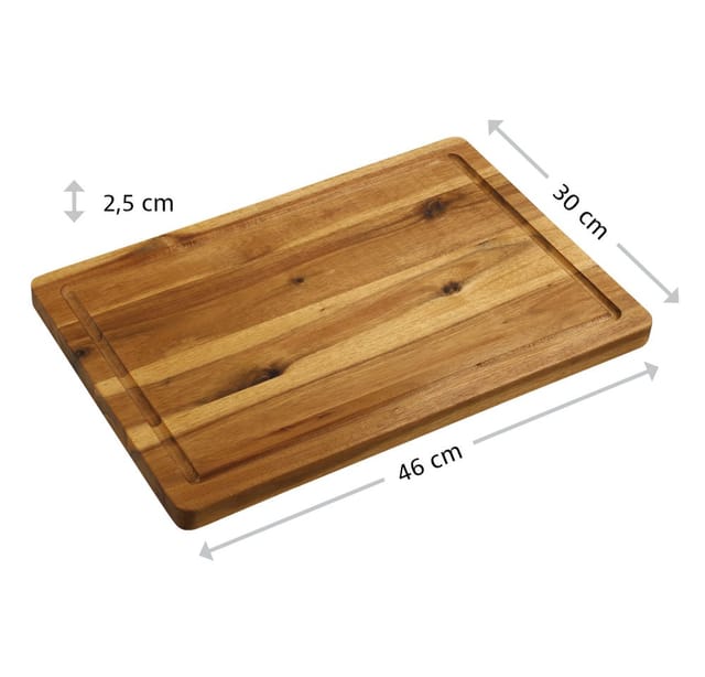 KESPER® Schneidebrett Tranchierbrett, Akazie, FSC, Massivholz, (1-St), mit Saftrille