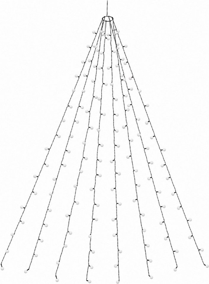 OTTO home LED-Baummantel 1,3/ 1,7/ 2,1/ 2,6 u. 3,3 m Länge, Kugel LEDs, Timer, Indoor, Outdoor, warmweiß, IP44, 5 m Zuleitung, innen, außen, Garten, Balkon, Terrasse Bild 2