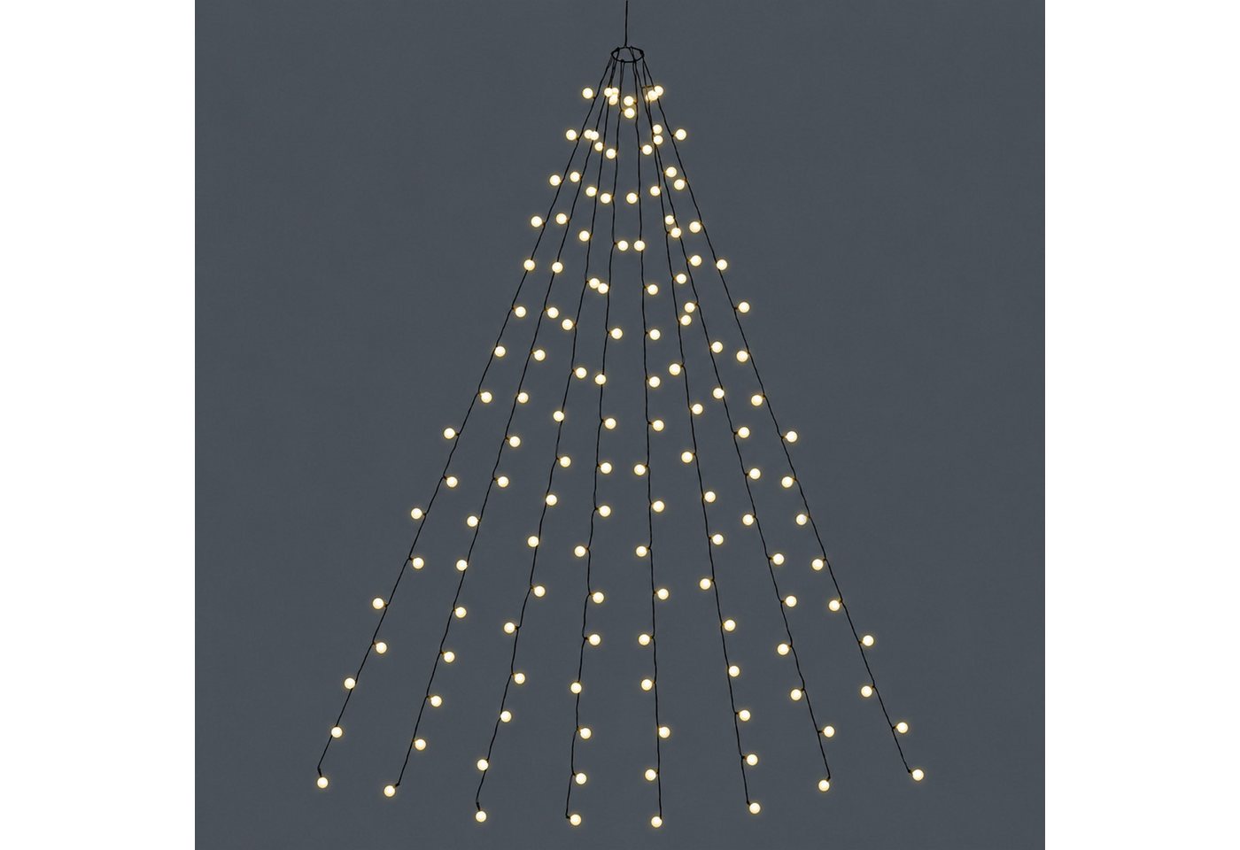 OTTO home LED-Baummantel 1,3/ 1,7/ 2,1/ 2,6 u. 3,3 m Länge, Kugel LEDs, Timer, Indoor, Outdoor, warmweiß, IP44, 5 m Zuleitung, innen, außen, Garten, Balkon, Terrasse Bild 5