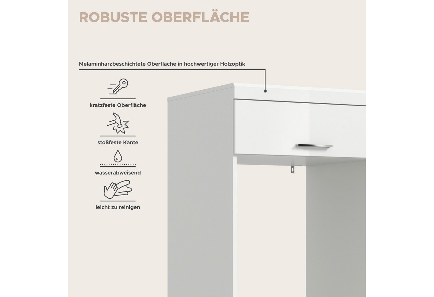 welltime Waschmaschinenumbauschrank SIENA, Breite 66 cm, für Waschmaschine & Trockner, 1 Klappe, MDF-Front (TOPSELLER!, passend für alle gängigen Waschmaschinen/Wäschetrockner) Überbauschrank, Umbauschrank, Badschrank, Hauswirtschaftsschrank Bild 2
