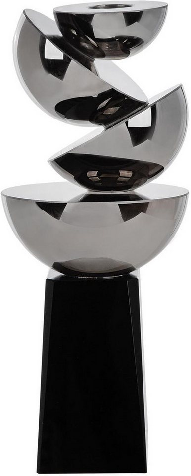 GILDE Kerzenleuchter Glass Art, Kerzenleuchter, "Hakura", Glas, schwarz (1 St), Kerzenleuchter Hakura Tischdeko modern Dekoleuchter