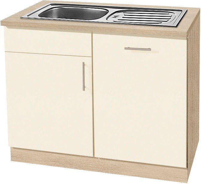 wiho Küchen Spülenschrank Kiel 110 cm breit, inkl. Tür/Griff/Sockel für Geschirrspüler Bild 2