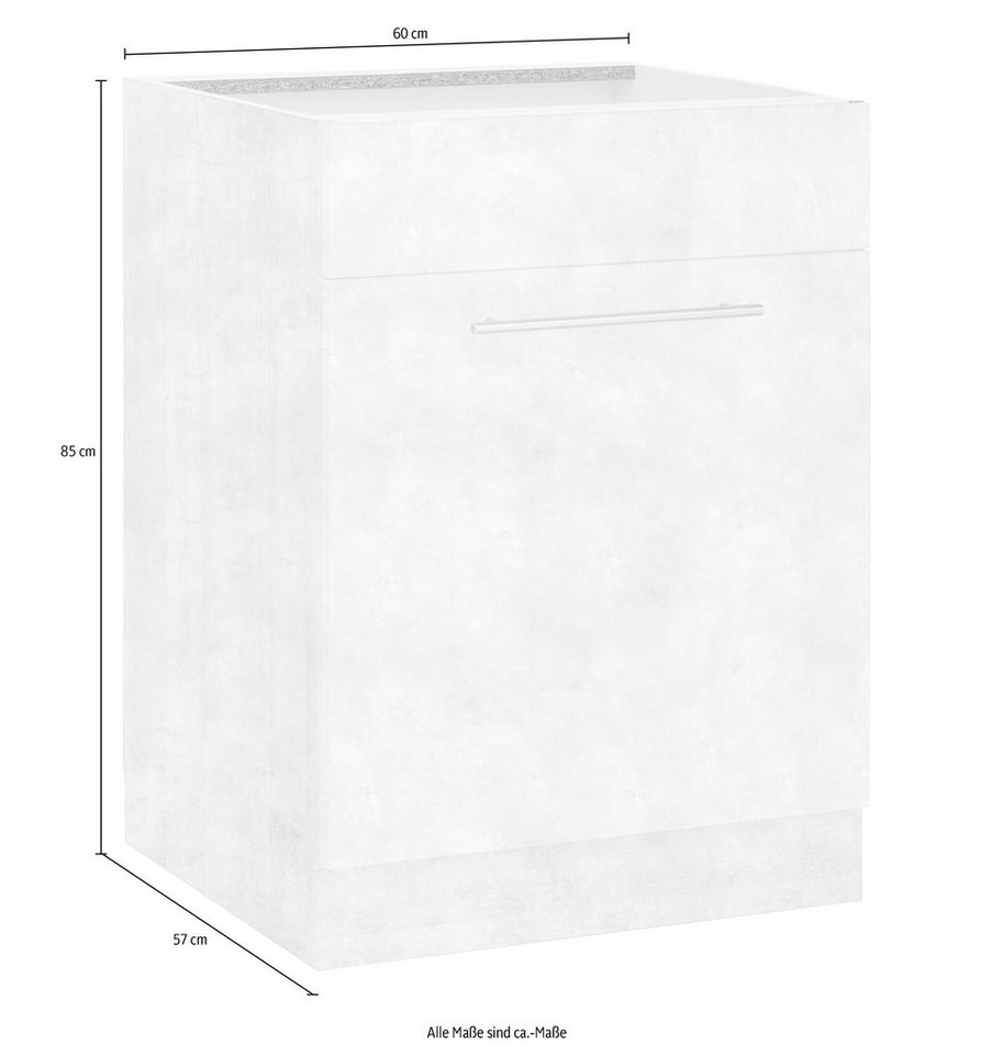 wiho Küchen Spülenschrank Flexi2, Breite: 60 cm, Soft-Close bei der Tür oben feste Blende Bild 2