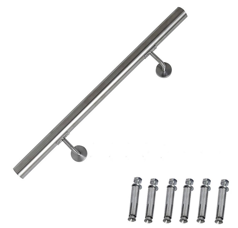 Feel2Home Handlauf Treppengeländer Handlauf Edelstahl Griff Wandhandlauf Treppe 50-200cm, Gebürsteter Edelstahl Bild 2