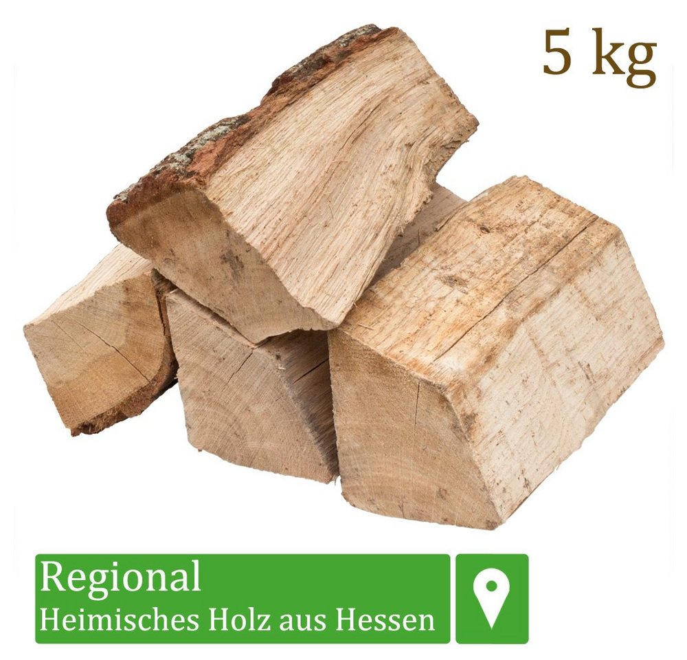 Flameup Kaminholz Brennholz Kaminholz Holz Eiche 5 kg Ofen Kamin Kaminofen Grill 25 cm, 5 kg