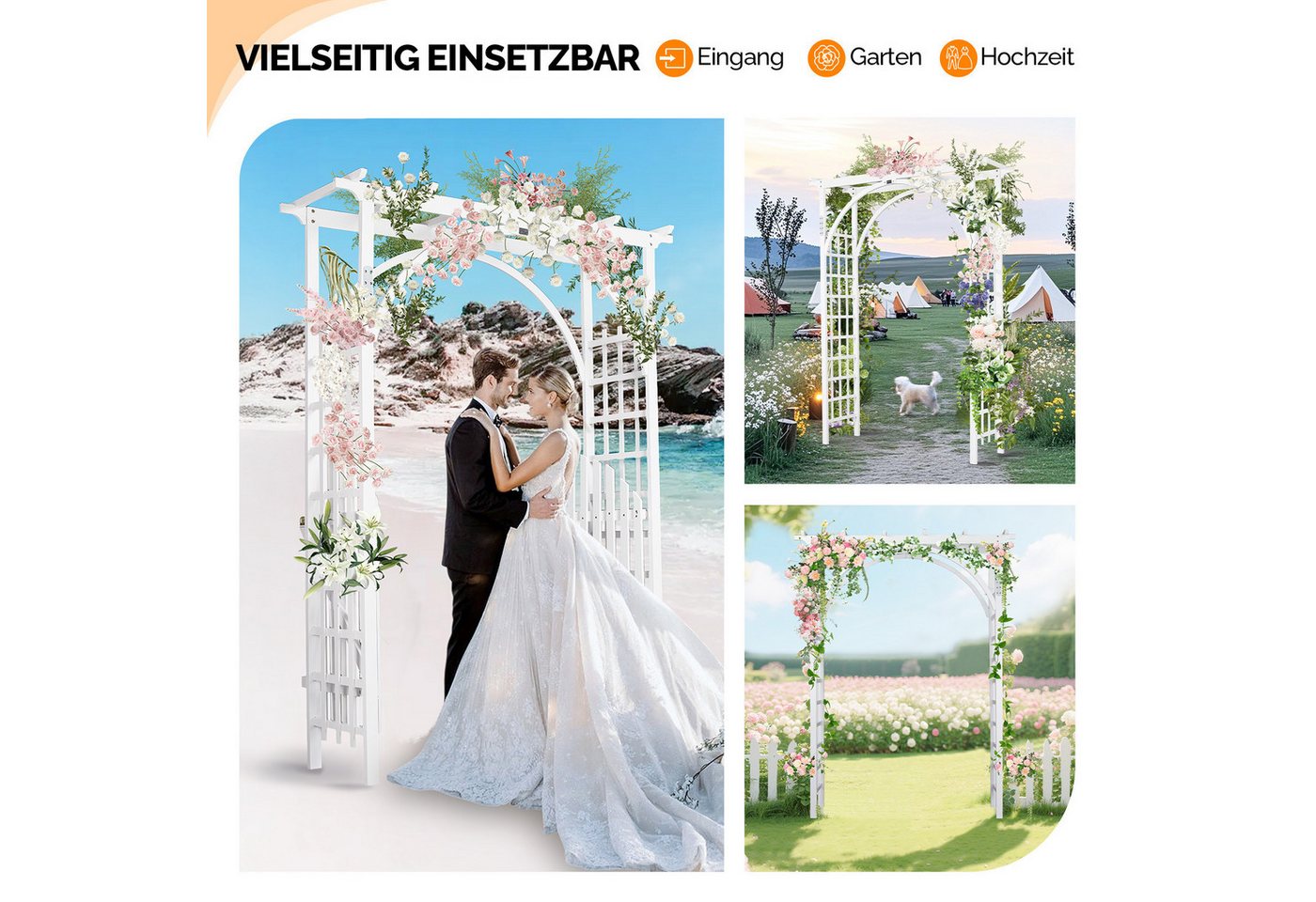 VINGLI Rosenbogen Holz, Wetterfest
