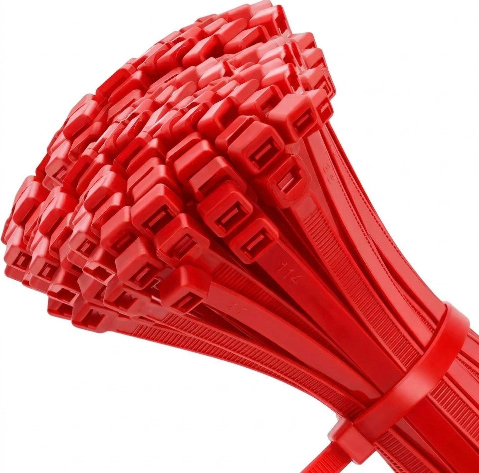 MK24 Handelshaus Kabelbinder Nylon PA6.6, 100 x 2,5 mm, rot (100-St)