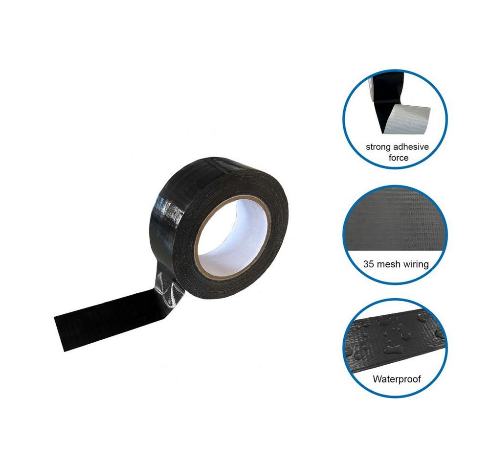 MK24 Handelshaus Klebeband Panzertape Gewebeband, 50 mm x 50 m, schwarz (1-St)