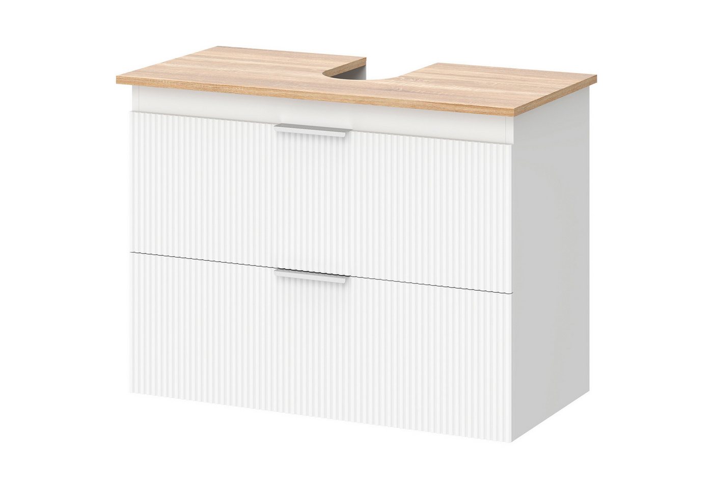 MC Star Waschbeckenunterschrank Bad-Unterschrank 80cm Weiß, 2 große Schubladen, mit/ohne Sockel Bild 5