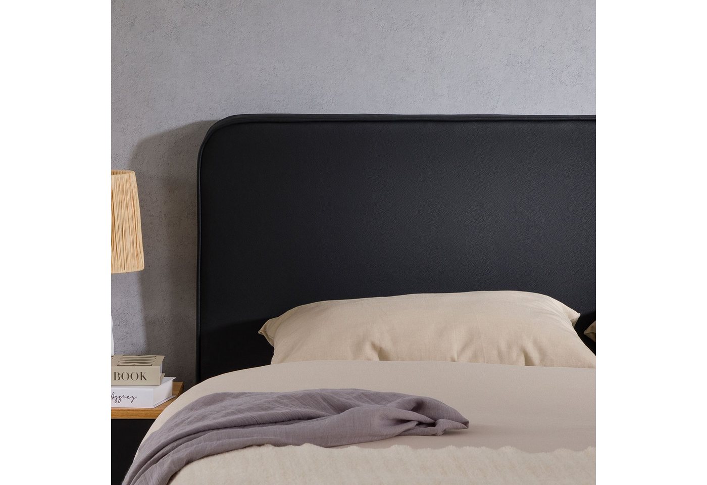 IDIMEX Kopfteil NAOFE, Bettkopfteil 120 cm, Kopfteil mit Wandbefestigung, Kunstleder schwarz Bild 3