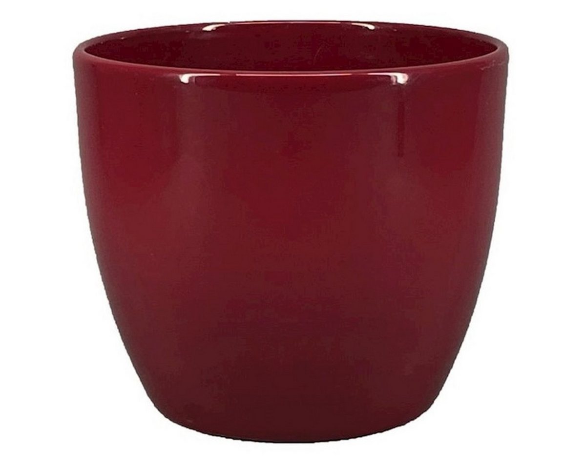INNA-Glas Blumentopf Vase Keramik, Ø17,5cm, 15cm, weinrot