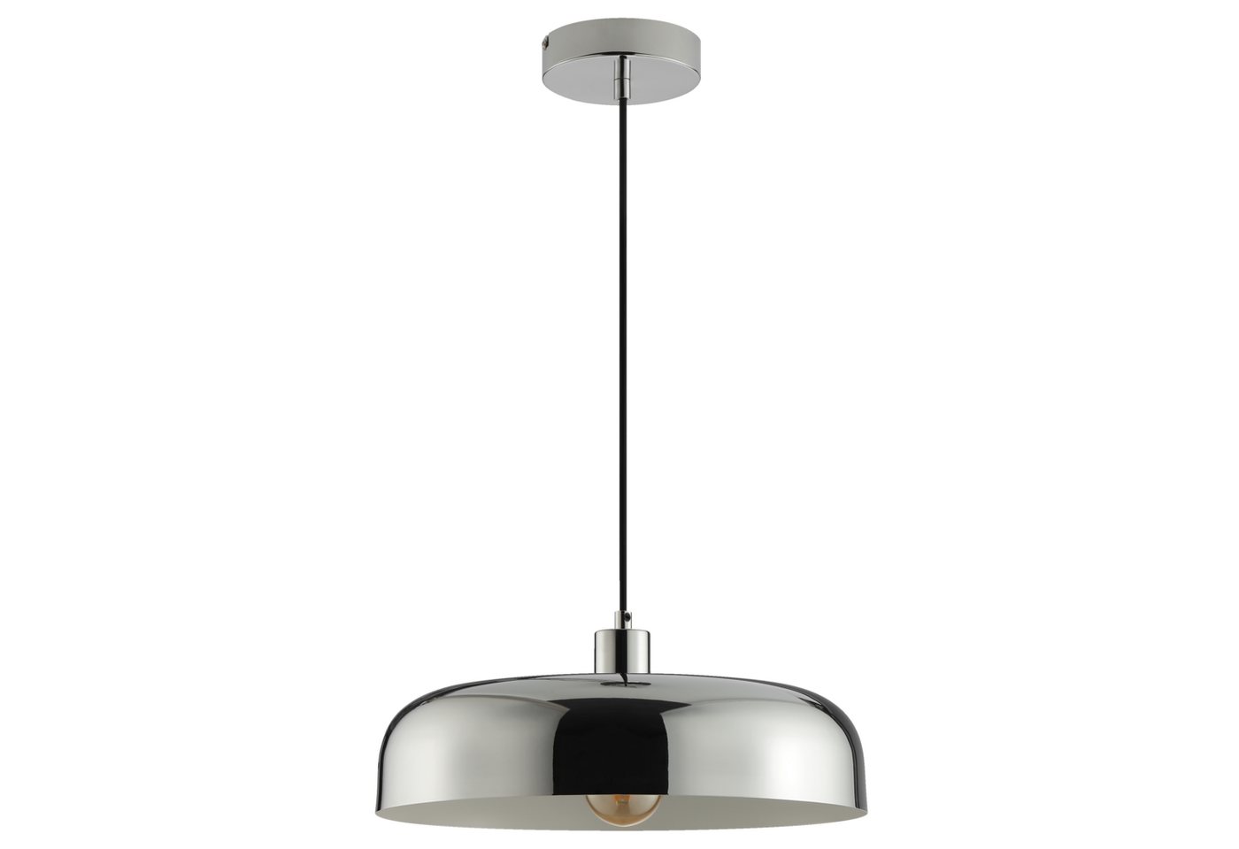 Lightbox Pendelleuchte, ohne Leuchtmittel, Pendelleuchte, Höhe 120 cm, Ø 36 cm, E27 Fassung, Metall, chromfarben