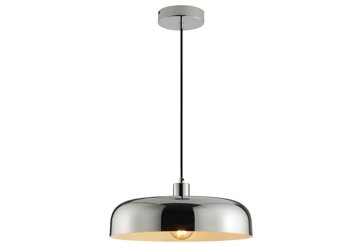 Lightbox Pendelleuchte, ohne Leuchtmittel, Pendelleuchte, Höhe 120 cm, Ø 36 cm, E27 Fassung, Metall, chromfarben Bild 3