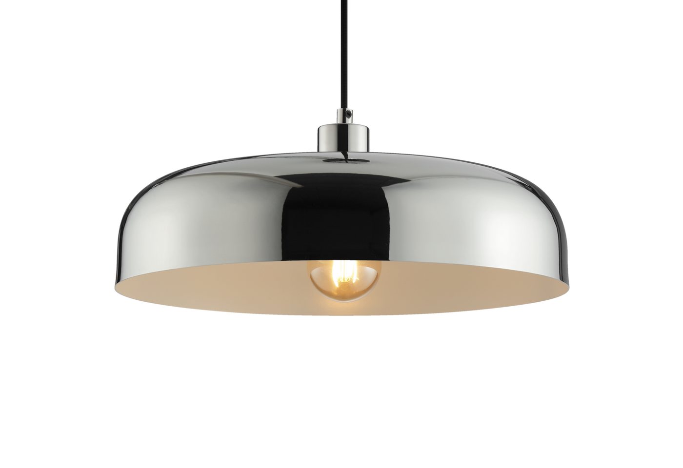 Lightbox Pendelleuchte, ohne Leuchtmittel, Pendelleuchte, Höhe 120 cm, Ø 36 cm, E27 Fassung, Metall, chromfarben Bild 4