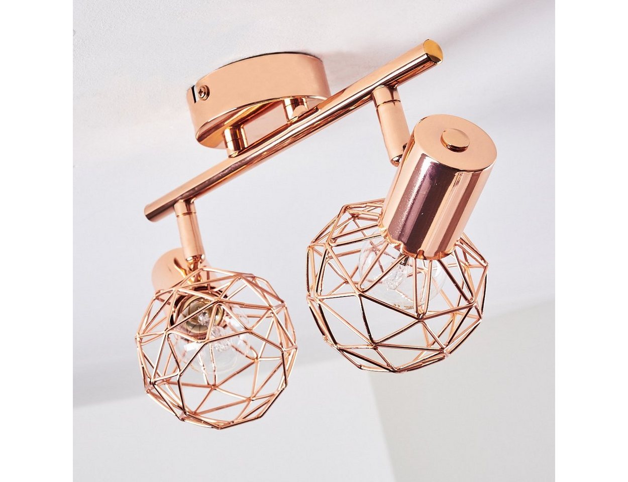 hofstein Deckenleuchte »Torano« Deckenlampe aus Metall in Kupfer, ohne Leuchtmittel, mit verstellbaren Strahlern, 2xE14, Retro/Vintage Design Bild 3