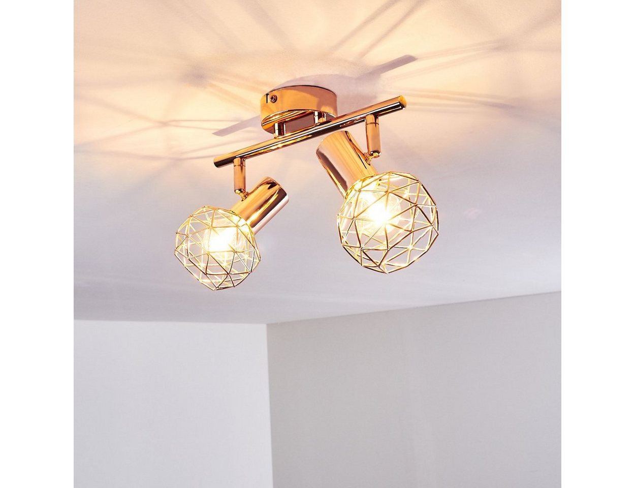 hofstein Deckenleuchte »Torano« Deckenlampe aus Metall in Kupfer, ohne Leuchtmittel, mit verstellbaren Strahlern, 2xE14, Retro/Vintage Design Bild 4