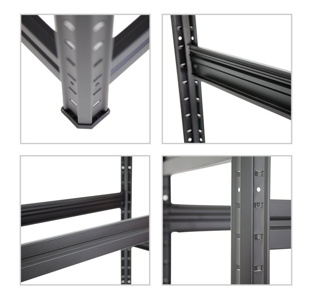 PROREGAL® Schwerlastregal Reifenregal DINO 180x120x50cm 150kg Fachlast 12 Reifen Schwarz, Stabiles Reifenregal Garagenregal für Reifen mit hoher Traglast