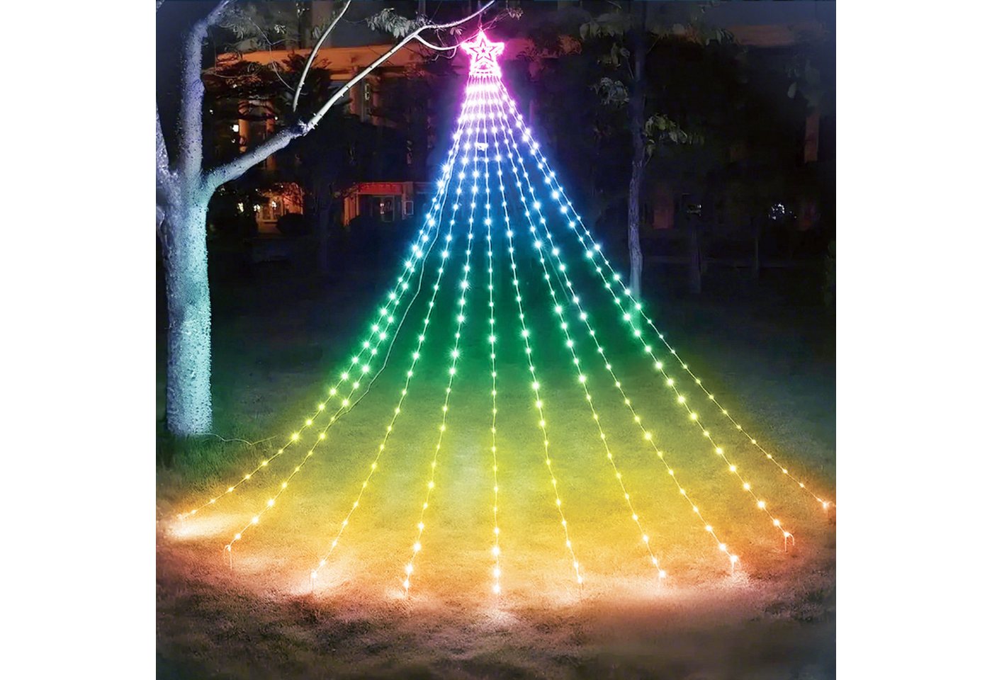 Aigostar LED-Lichterkette Aigostar 2,5m 250LED Smart RGBIC Weihnachtsbaumbeleuchtung mit Sternen