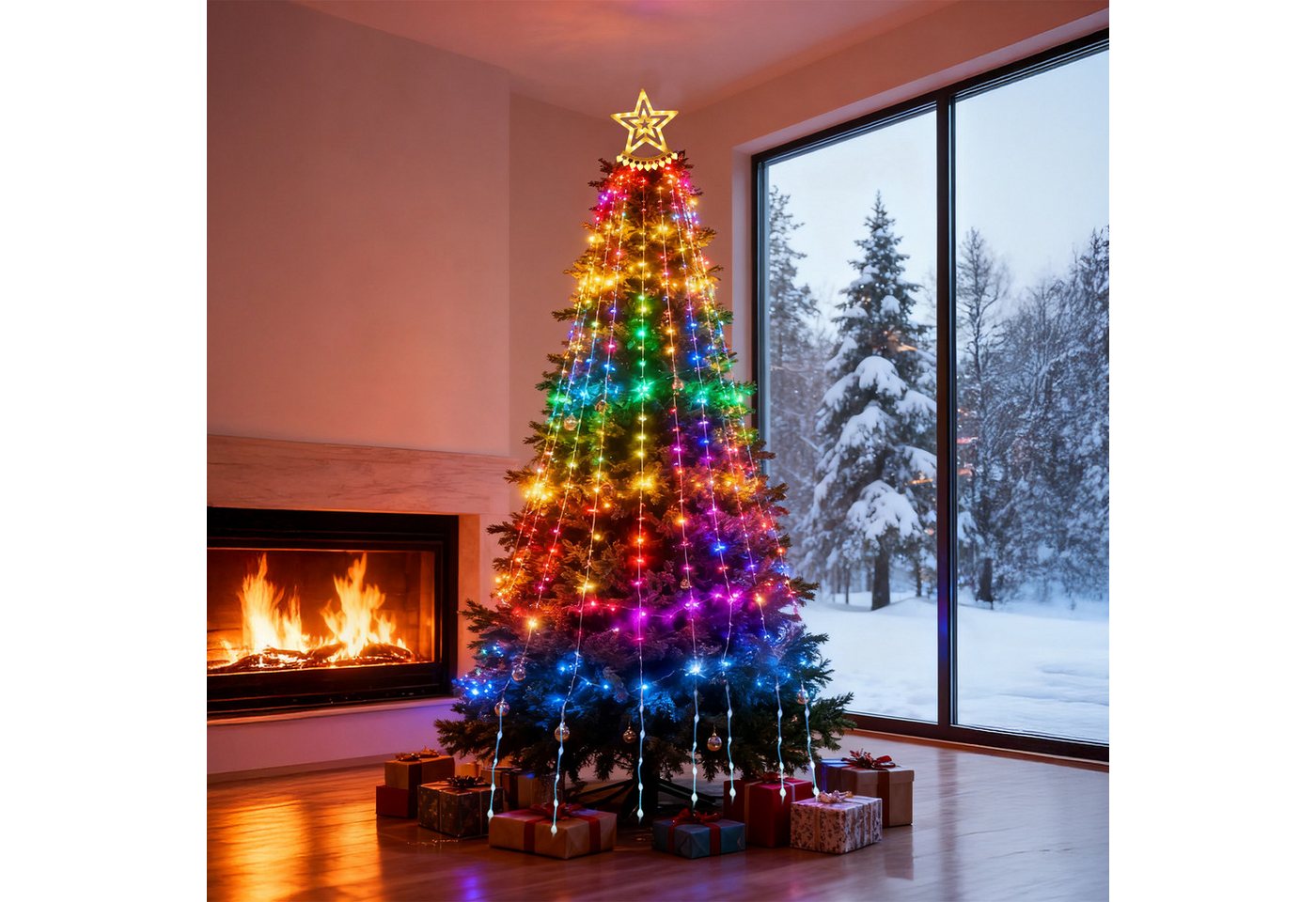 Aigostar LED-Lichterkette Aigostar 2,5m 250LED Smart RGBIC Weihnachtsbaumbeleuchtung mit Sternen Bild 3