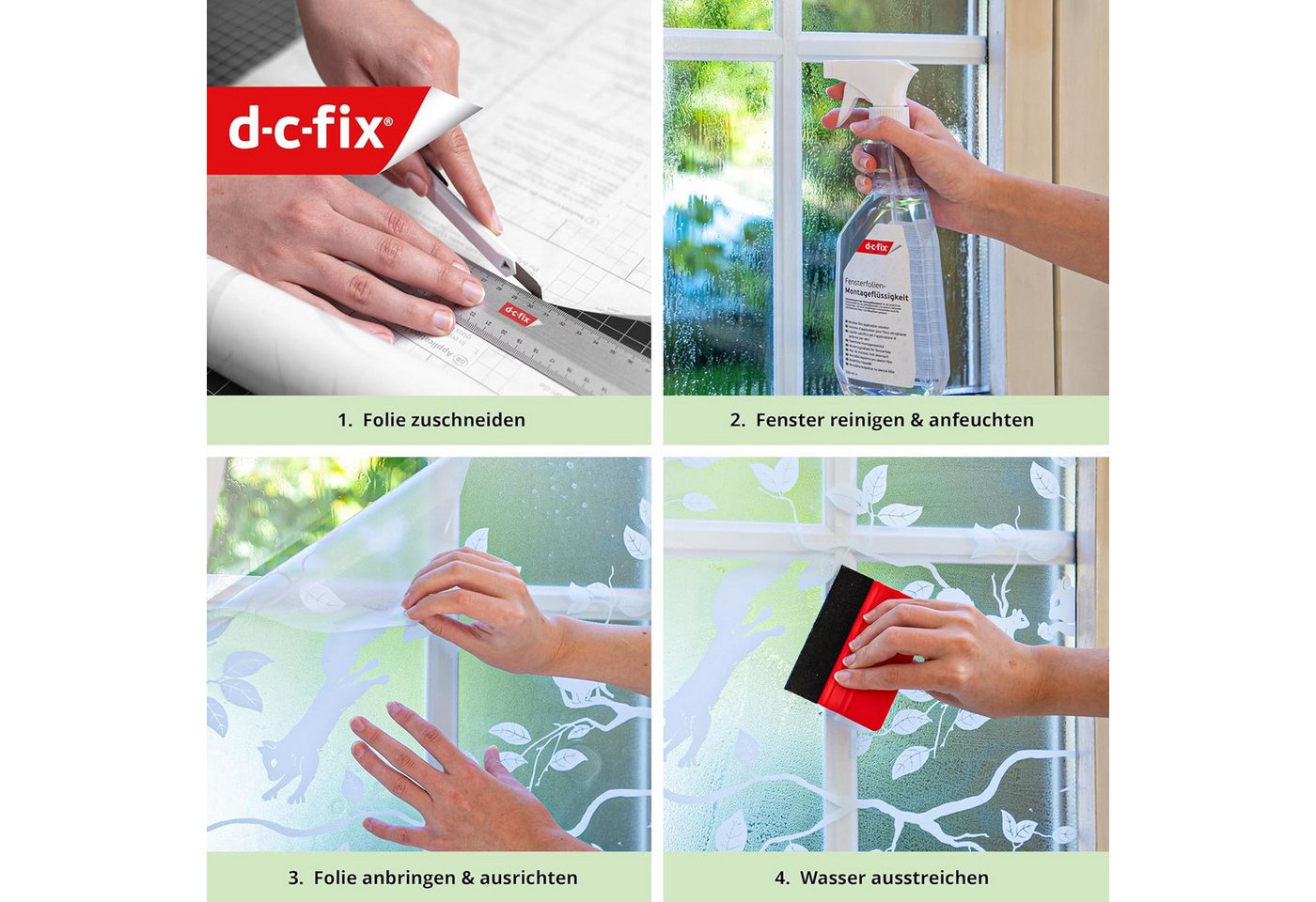 d-c-fix Fensterfolie Bamboo - Sichtschutzfolie selbstklebend Milchglasfolie Fenster innen, Leicht geprägte Oberfläche, 210 x 90cm Selbsthaftend, lichtdurchlässig & rückstandslos entfernbar Bild 4