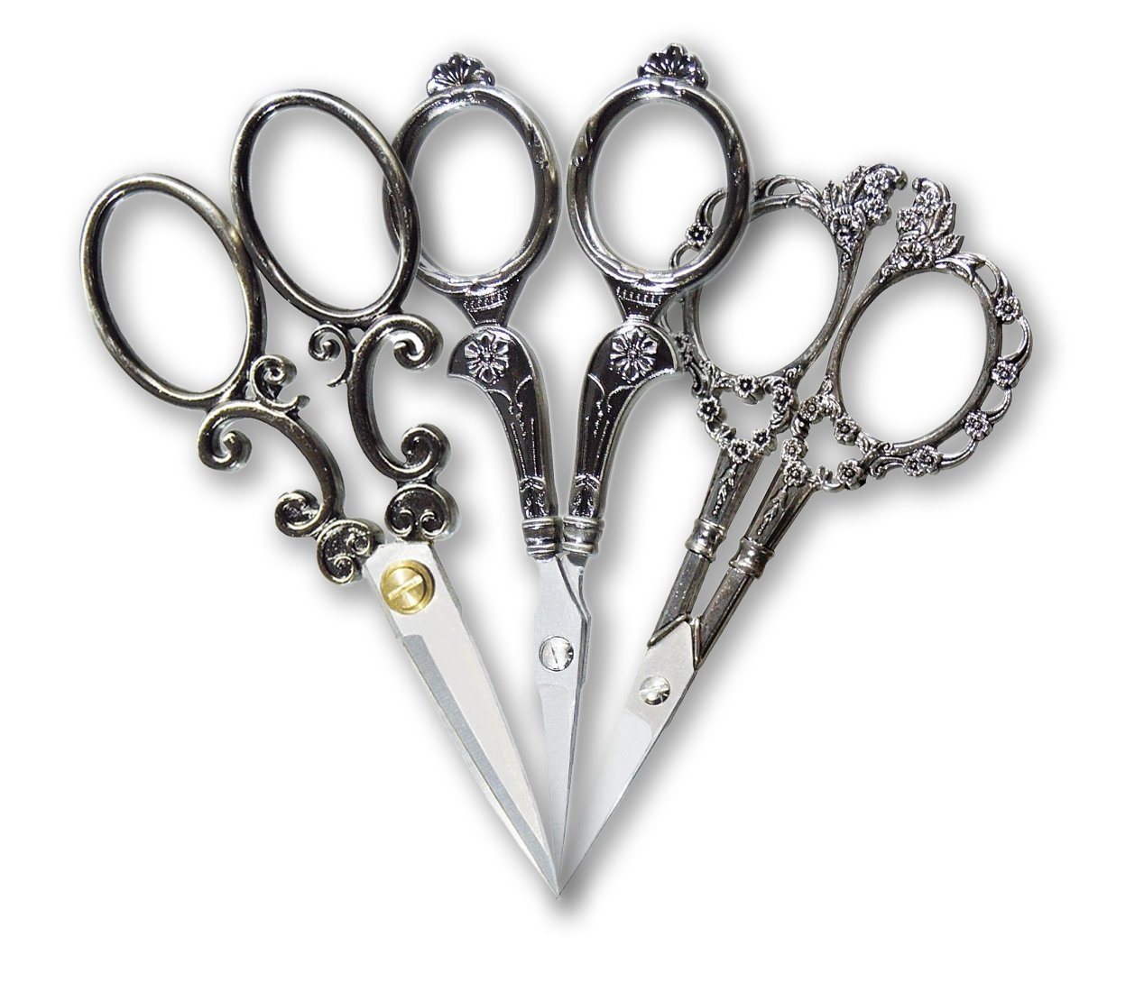 KLEIBER Universalschere Vintage Stickschere aus Edelstahl Retro silber 13 cm