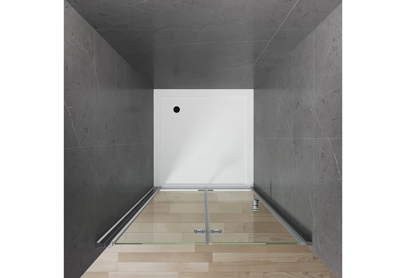 AQUABATOS Dusch-Falttür Duschtür für Nischen faltbar 70 75 80 85 90 95 100 120 cm Nischentür, 70x187 cm, 5 mm Einscheiben-Sicherheitsglas (ESG), mit Verstellbereich, beidseitig montierbar, barrierefrei