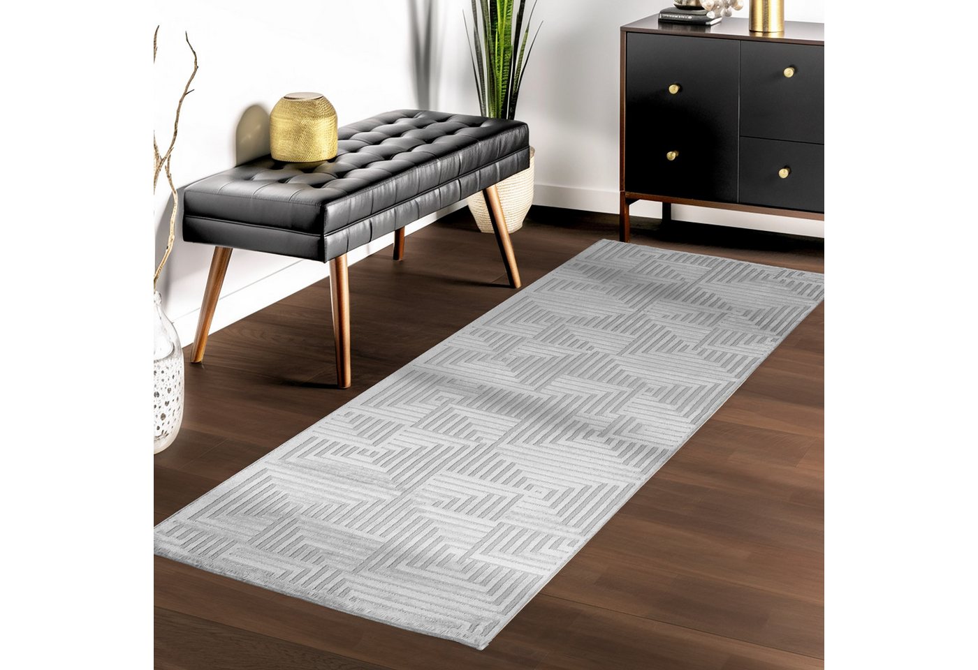 Teppium Teppich Geometrisch Design, Rechteckig, Höhe: 12 mm, Teppich Wohnzimmer Boho Design Skandinavische Stil Natur Optik Bild 4