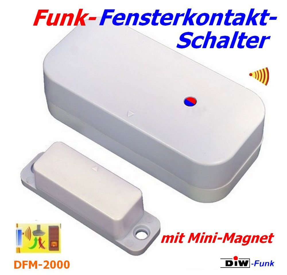 DIW-Funk Funk-Empfangsmodul PA-517 Abluftsteuerung+Funkstecker+Fensterkontakt +extra CO-Warnmelder, für Dunstabzugshauben, Abluftventilatoren oder Ablufttrocknern in Kombination mit einer raumluftabhängigen Feuerstätte (z. B. Kamin, Gastherme), Sparset, CO-Warnmelder, Funk