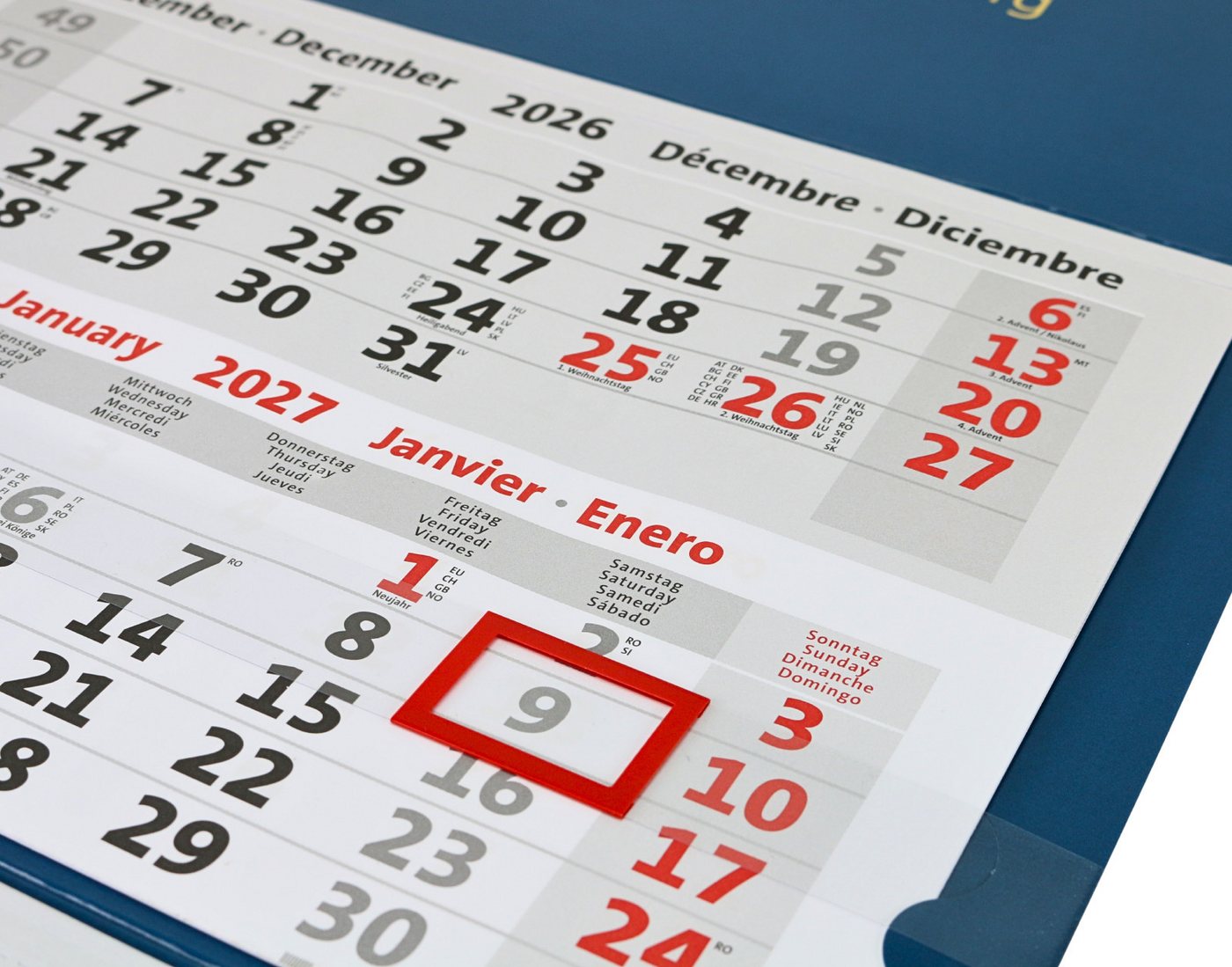 Anschütz Wandkalender 6-Monatskalender 2027 blau Bild 3