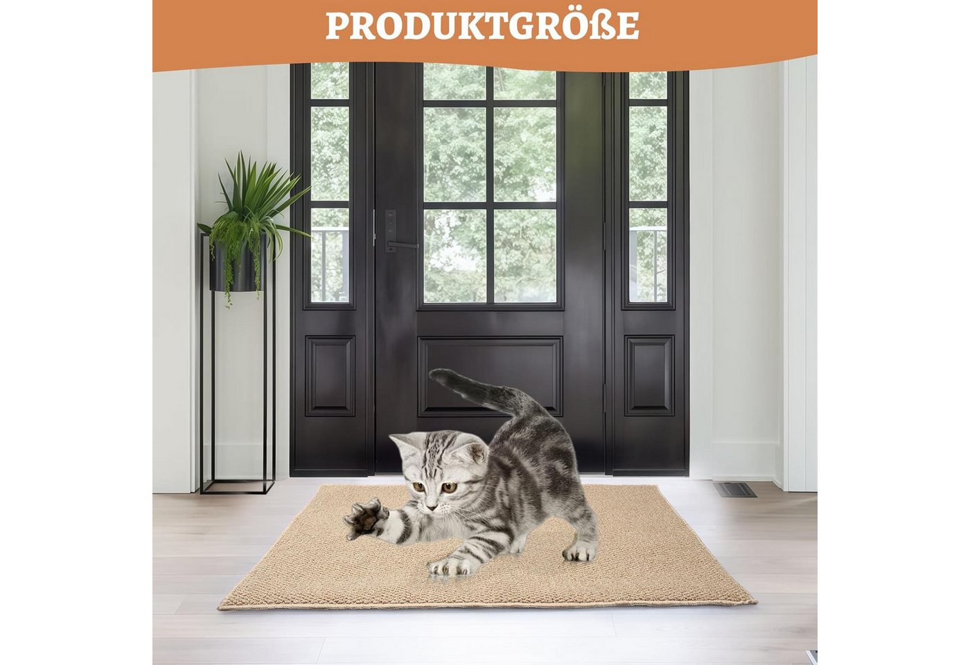Diwzbyn Fußmatte Rutschfest Fußmatte Außen und Innen, Wasserdicht Eingangsteppich, 40*60cm, Waschbar Türmatte, Absorbierend Fussmatte für Hund, Eingang, Haustür Bild 5
