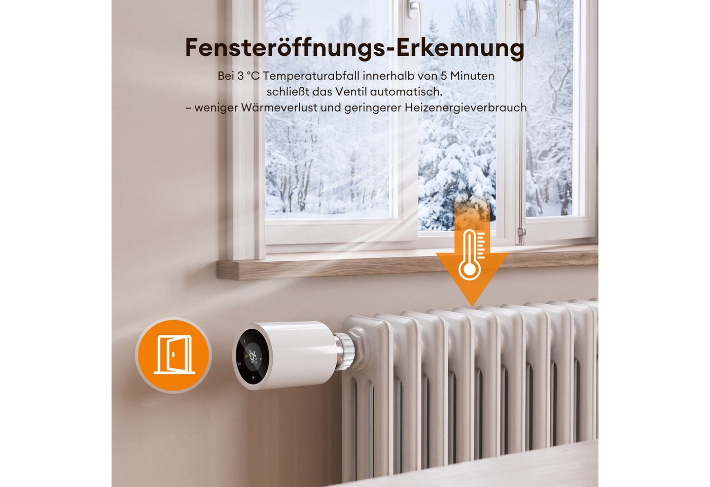 HS Onsing Heizkörperthermostat smart Wifi Heizungsthermostat Steuerung per Tuya, Smart Life APP, Zigbee-Hub erforderlich, Kompatibel mit Alexa und Google Assistant Bild 2