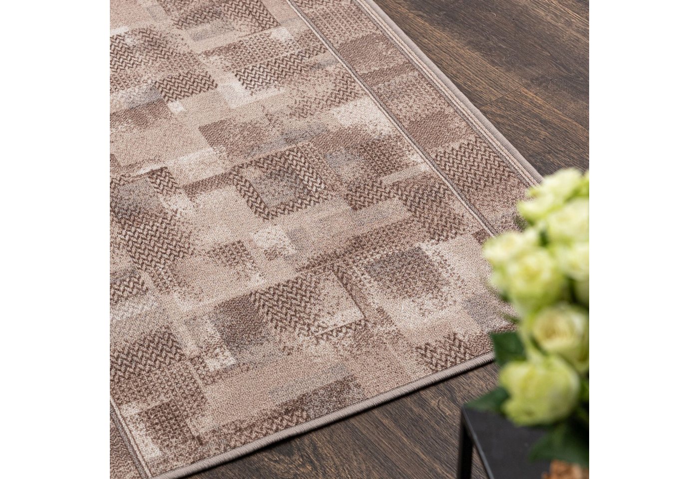 Mazovia Läufer Retro Bordüre Beige Creme Flur, Schlafzimmer, Diele, Fußbodenheizung Bild 5