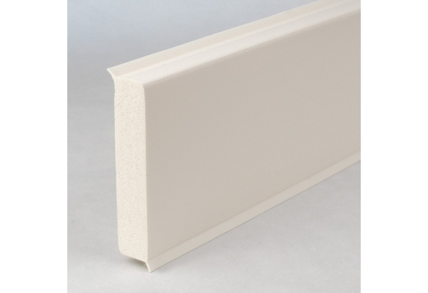 PROVISTON Sockelleiste Hartschaum PVC, 12 x 60 x 2500 mm, Weiß, Kunststoff Fußleiste Bild 4