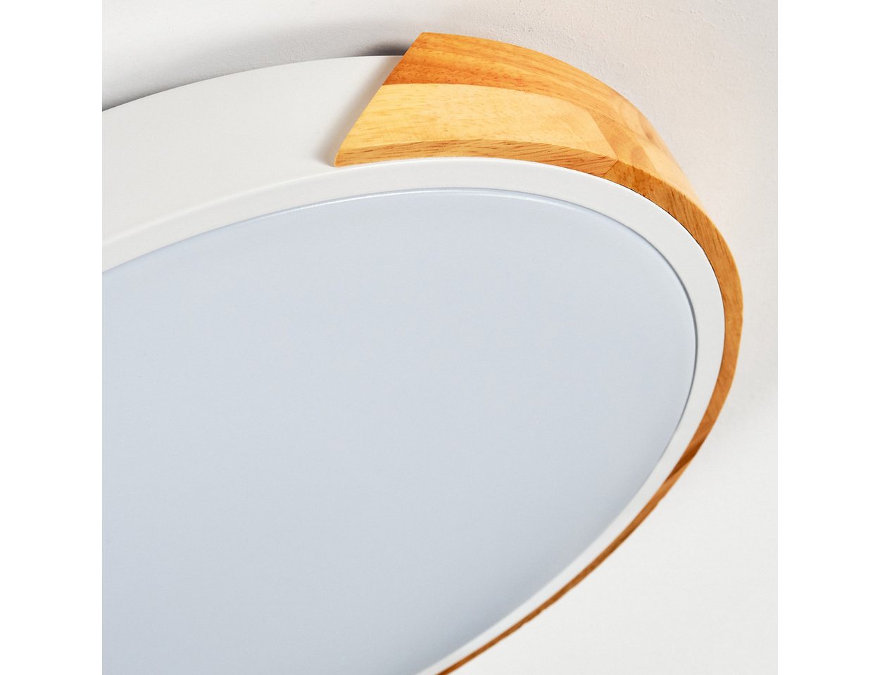 hofstein Deckenleuchte Deckenlampe aus Metall/Holz/Kunststoff in Naturfarben/Weiß, ohne Leuchtmittel, moderne Deckenleuchte (39 cm), CCT einstellbar, mit Fernbedienung Bild 5
