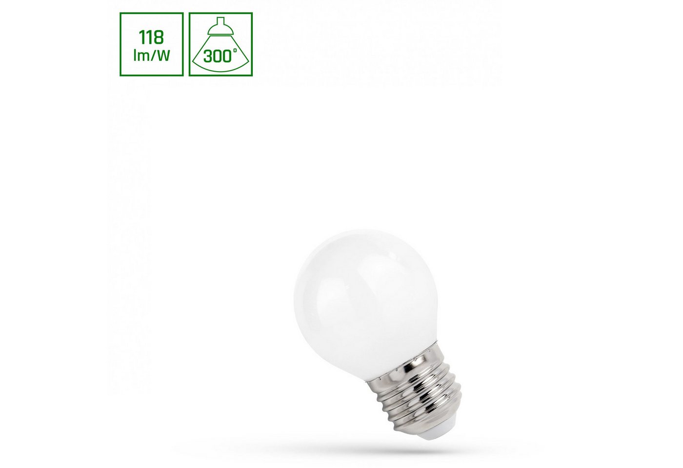 Spectrum LED-Leuchtmittel LED E27 G45 Filament matt 5,5W 300° Tropfen 650lm 230V Neutral 4000K, E27, Neutralweiß