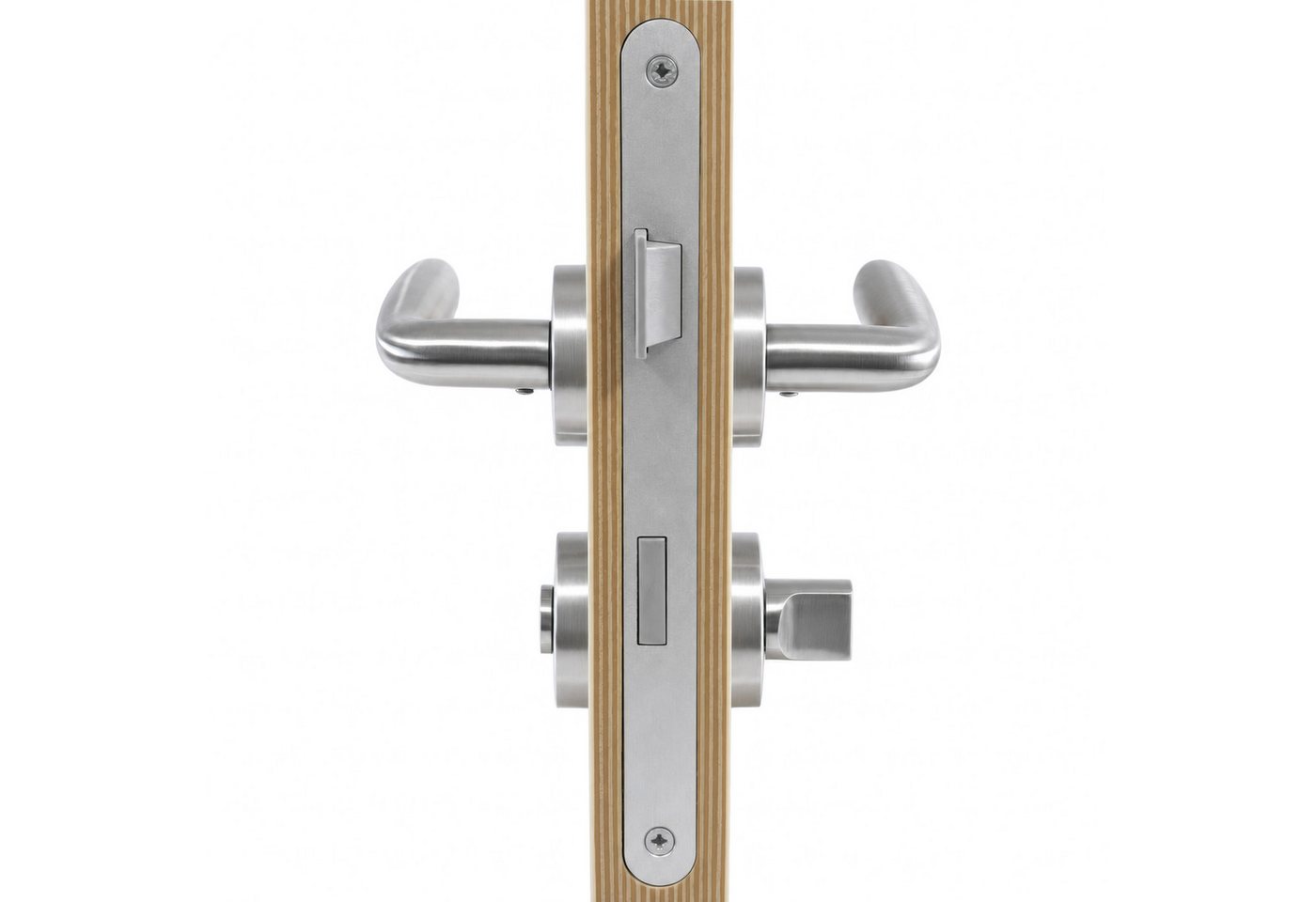 MeinTürgriff Drückergarnitur Estoril Edelstahl Türgriff für Innentüren L-Form Rosettengarnitur WC, 1-tlg., Türdicke: 38-42 mm, Vierkantmaß: 8 mm Bild 3