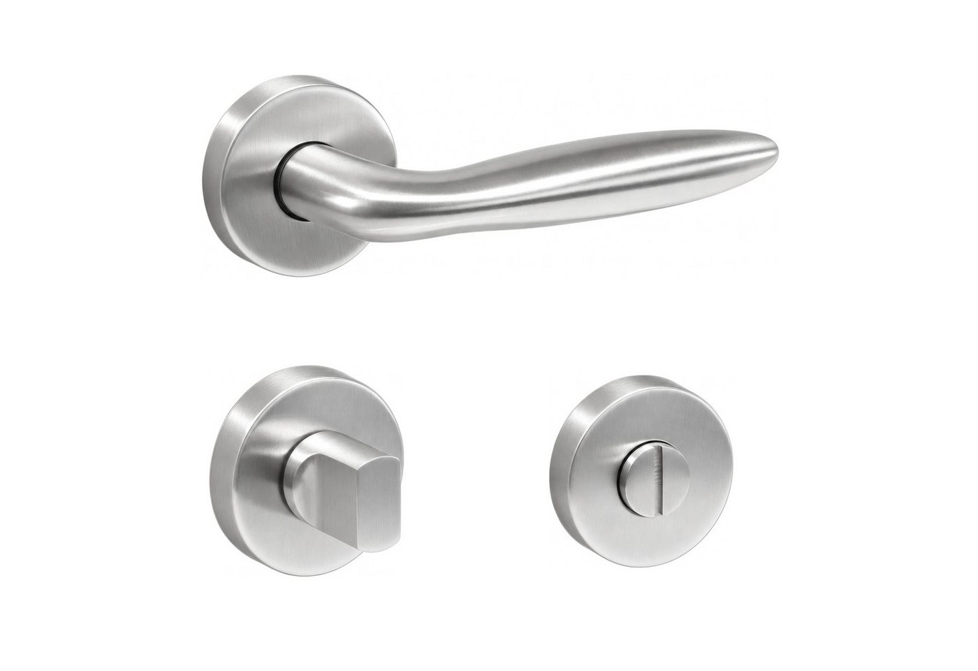 MeinTürgriff Drückergarnitur Estoril Edelstahl Türgriff für Innentüren L-Form Rosettengarnitur WC, 1-tlg., Türdicke: 38-42 mm, Vierkantmaß: 8 mm Bild 4
