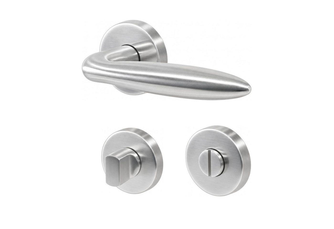 MeinTürgriff Drückergarnitur Estoril Edelstahl Türgriff für Innentüren L-Form Rosettengarnitur WC, 1-tlg., Türdicke: 38-42 mm, Vierkantmaß: 8 mm Bild 5