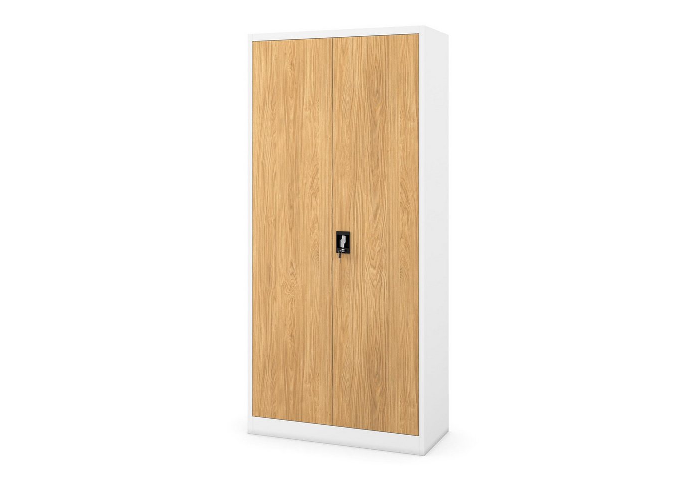 Jan Nowak Aktenschrank Metall Büroschrank abschließbar 90 cm JAN H 4 Böden Stahl (Ordnerschrank Aktenschrank Büro Kanzlei Praxis Sozialraum, Kaltwalzstahl 0,6 mm 195 x 90 x 40 cm Wandmontage 50 Ordner) Schloss 2 Schlüssel robust langlebig 17 Farben Bild 3