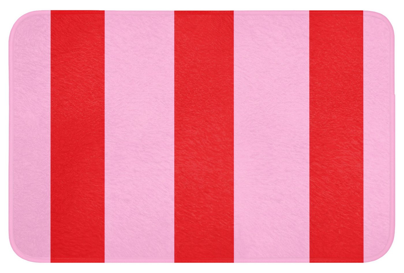 OnlyWow Badematte Streifen - Klassisch - Rosa, Höhe 10 mm, Polyester, Rechteckig, Badezimmerteppich, Badteppich, Rutschfest, Badvorleger, Waschbar Bild 3